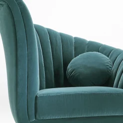 Poltrona Shell in velluto verde