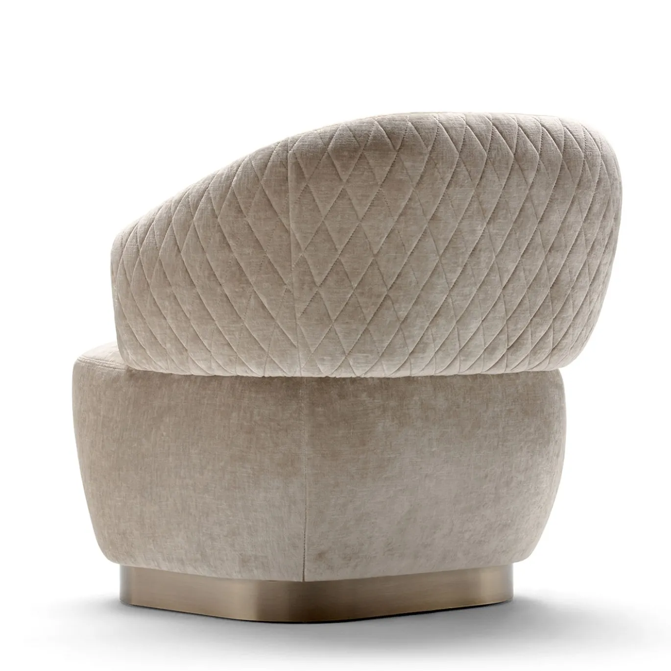 Poltrona Sophie Beige con Trapuntatura a Diamante