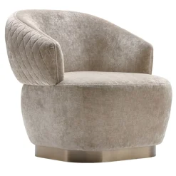 Poltrona Sophie Beige con Trapuntatura a Diamante