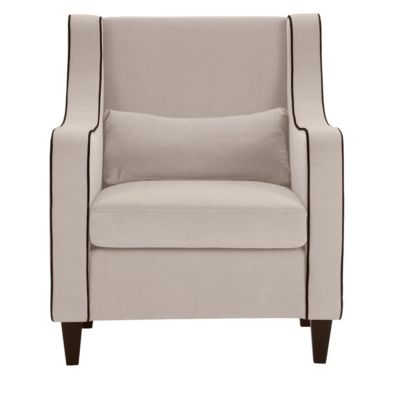 Poltrona St104 Beige con Finiture a Contrasto