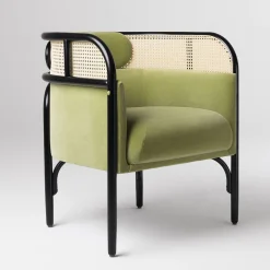 Poltrona Targa Petit in velluto verde di GamFratesi