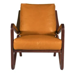 Poltrona Taylor Imbottita in Pelle Arancione