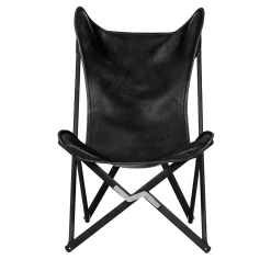 Poltrona Tripolina in pelle nera