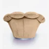 Poltrona Twelve Round in velluto beige caramello
