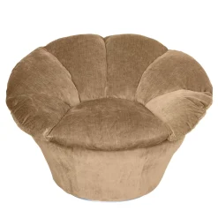 Poltrona Twelve Round in velluto beige caramello