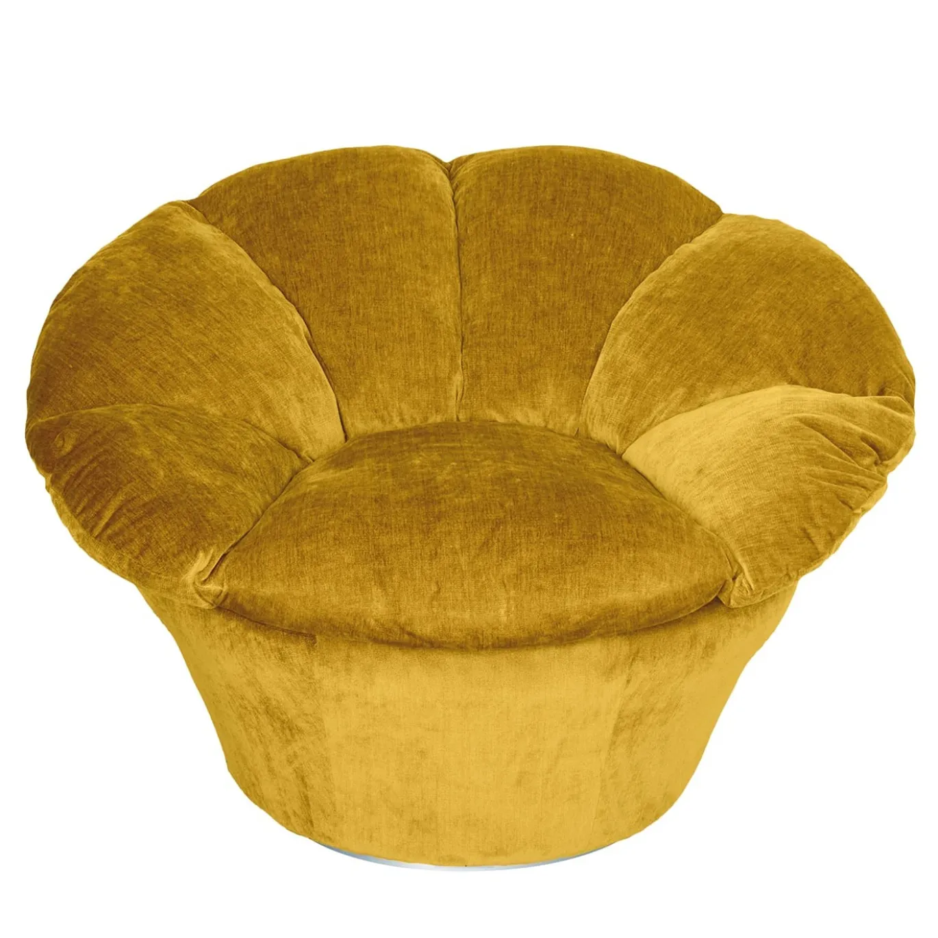 Poltrona Twelve Round in velluto oro terra