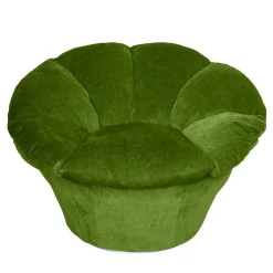 Poltrona Twelve Round in velluto verde muschio