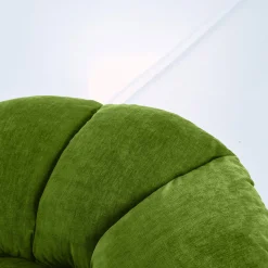 Poltrona Twelve Round in velluto verde muschio