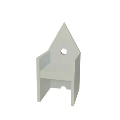 Poltrona Vescovina grigio chiaro di Lanfranco Benvenuti