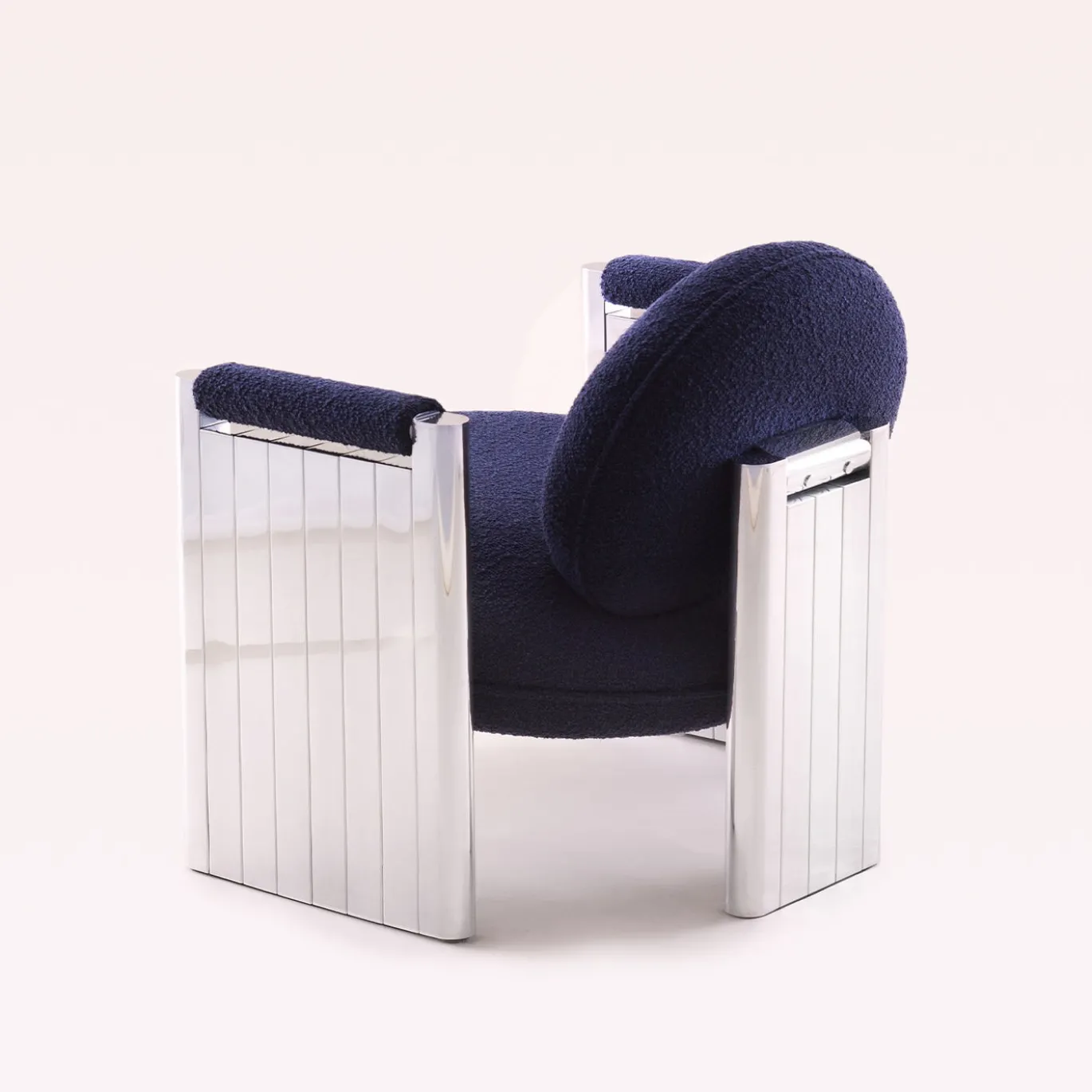 Poltrona Voyager in Bouclè Blu Navy