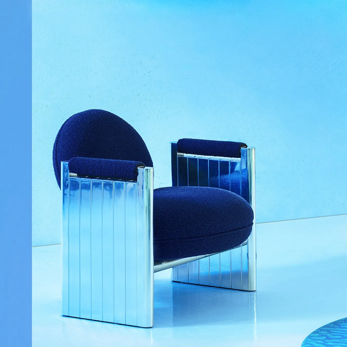 Poltrona Voyager in Bouclè Blu Navy