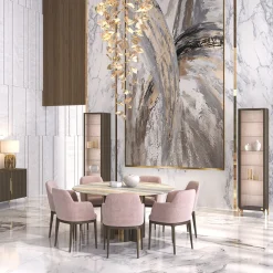 Poltrona Xara in tessuto beige