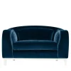 Poltrona Zeno Eco In Velluto Blu Scuro Di Brian Sironi