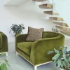 Poltrona Zeno Eco In Velluto Verde Oliva Di Brian Sironi