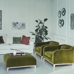 Poltrona Zeno Eco In Velluto Verde Oliva Di Brian Sironi