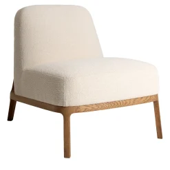 Poltrona Zeta bianco sporco con telaio in rovere