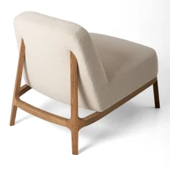 Poltrona Zeta bianco sporco con telaio in rovere