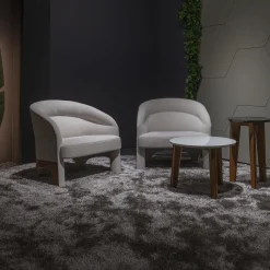 Poltroncina Adelaide in pelle Cuoietto grigia