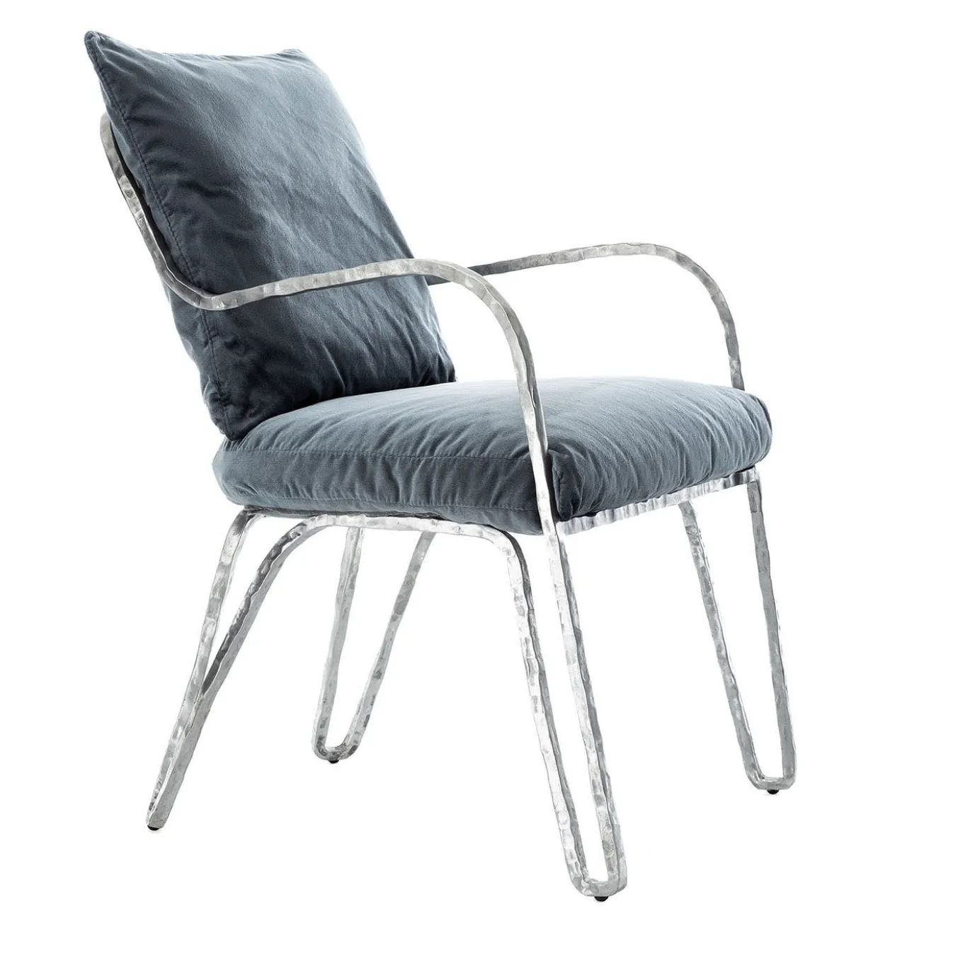 Poltroncina Bassa Moonlight argento e blu