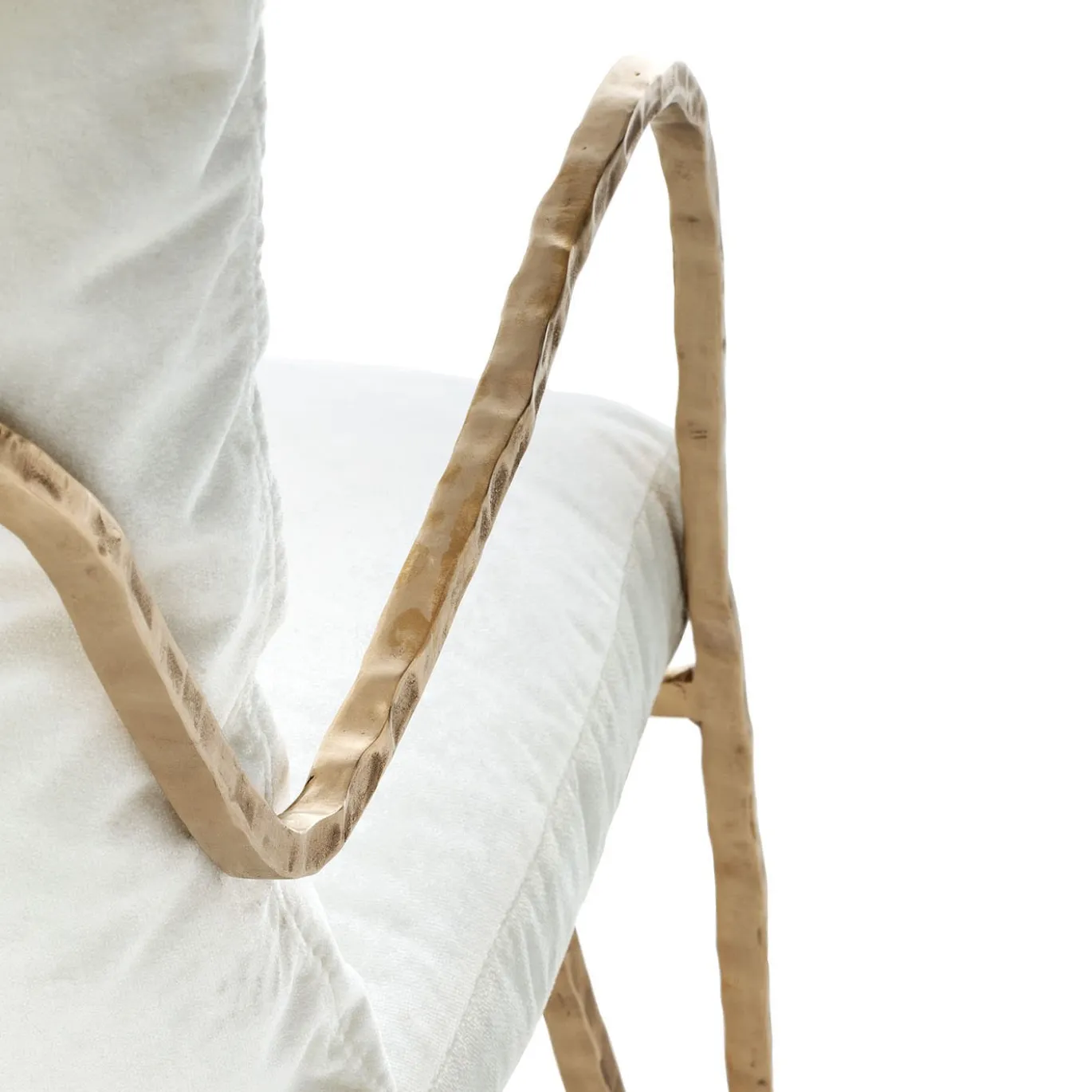 Poltroncina Bassa Moonlight bianca e oro