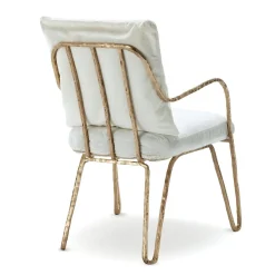 Poltroncina Bassa Moonlight bianca e oro