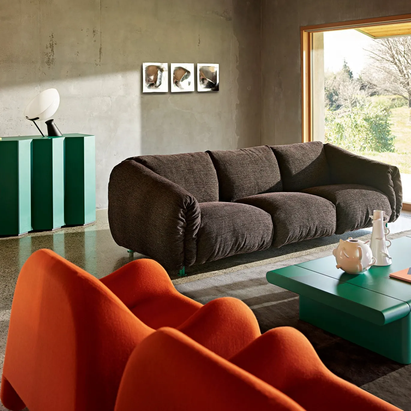 Poltroncina Gomma Arancione di De Pas, D'Urbino, Lomazzi