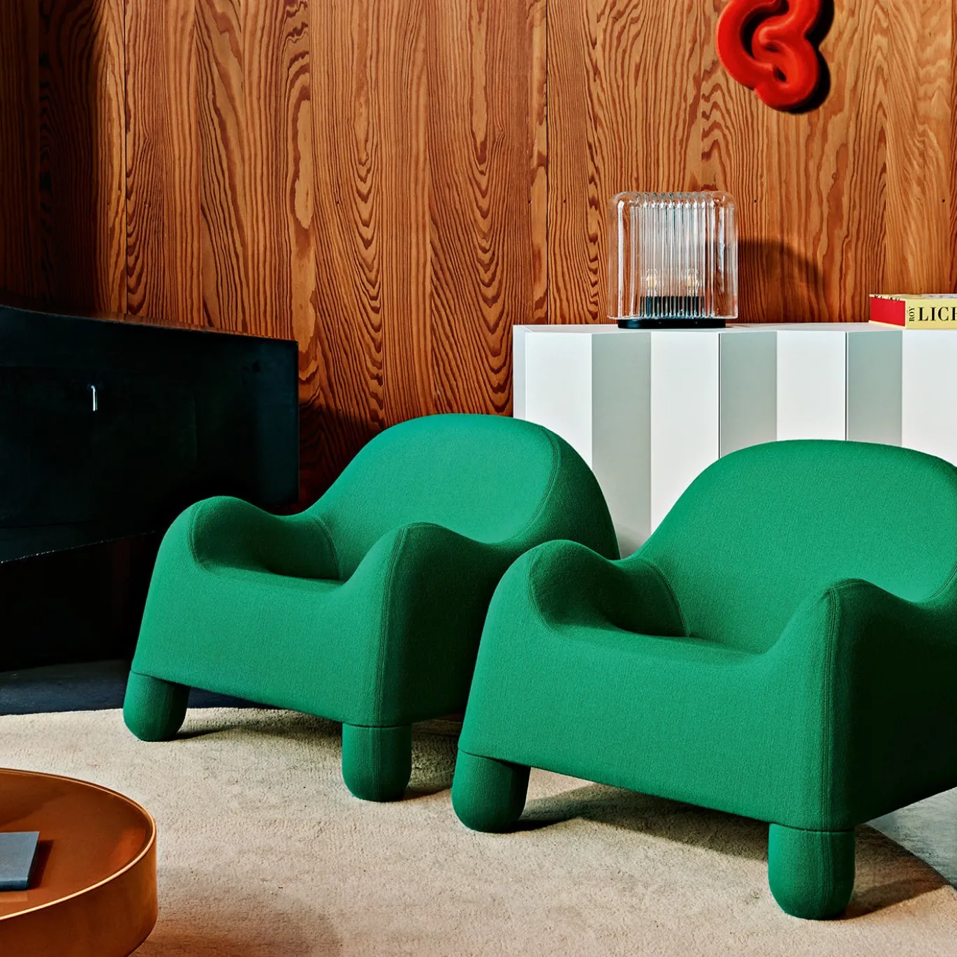 Poltroncina Gomma Verde di De Pas, D'Urbino, Lomazzi