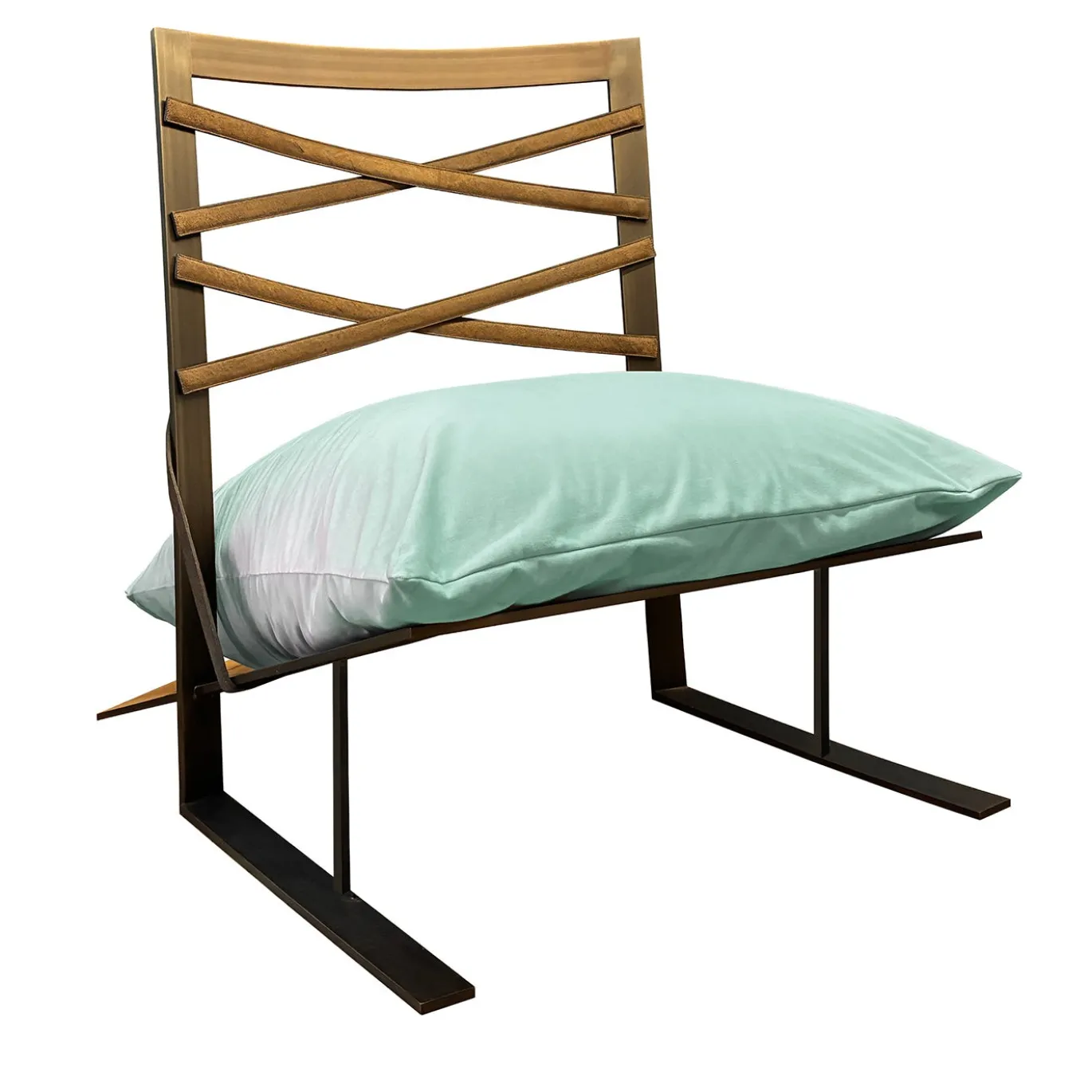 Poltroncina Green Tea in Metallo Galvanizzato e Velluto