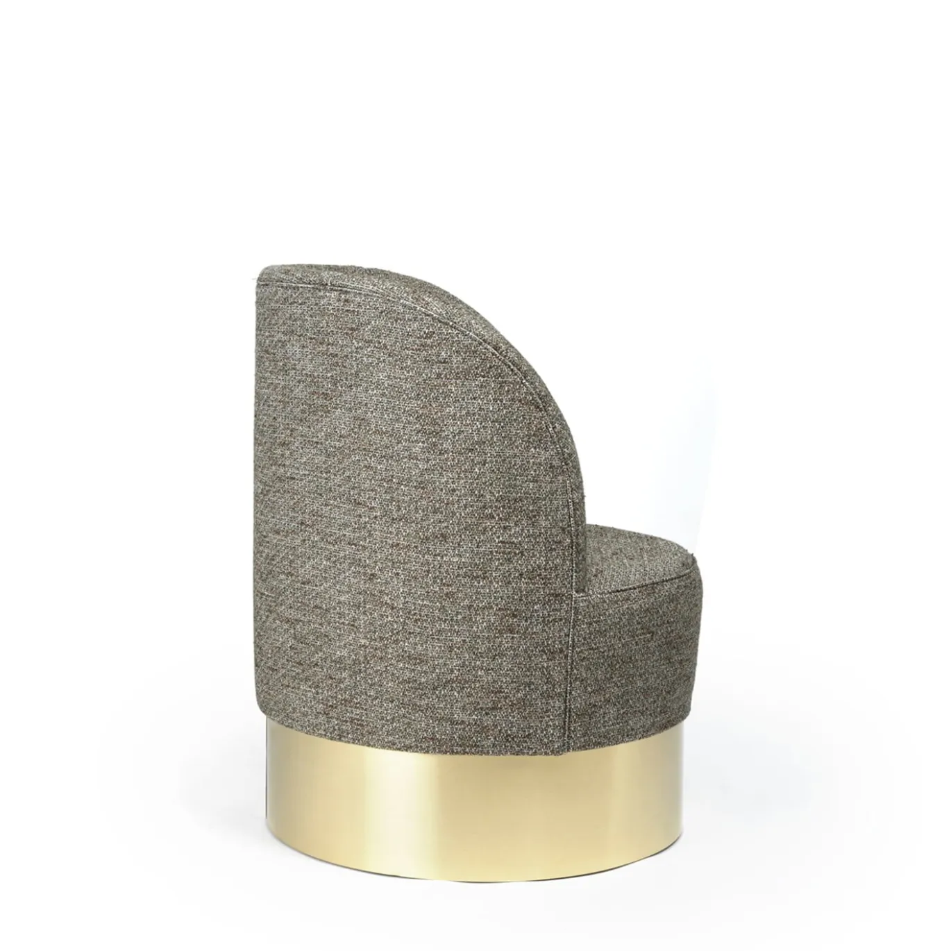 Poltroncina Grigia con Base in Ottone Rotonda Antonio