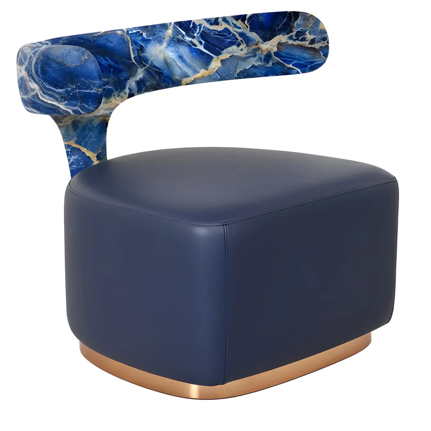 Poltroncina Lounge Moby Dick in Marmo Sodalite Blu