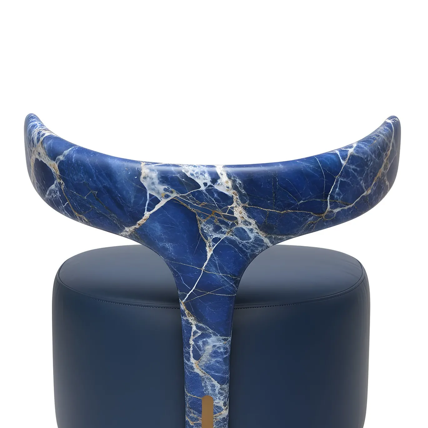 Poltroncina Lounge Moby Dick in Marmo Sodalite Blu