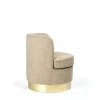 Poltroncina Nuccio Beige con base in ottone