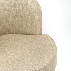 Poltroncina Nuccio Beige con base in ottone