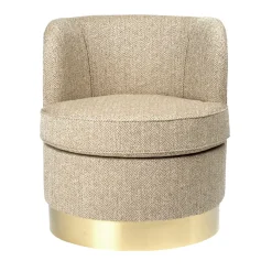 Poltroncina Nuccio Beige con base in ottone