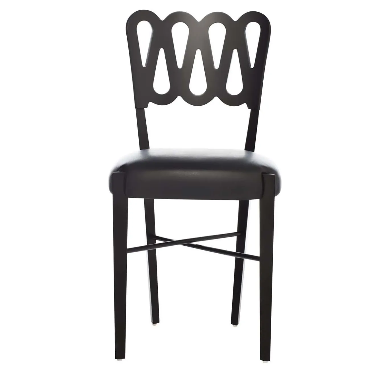 Ponti 969 Sedia in pelle nera di Gio Ponti
