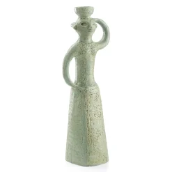 POP donna scultura in ceramica verde