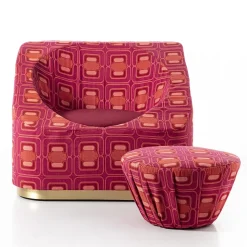 POP-UP Poltrona da salotto leggera originale in tessuto vintage