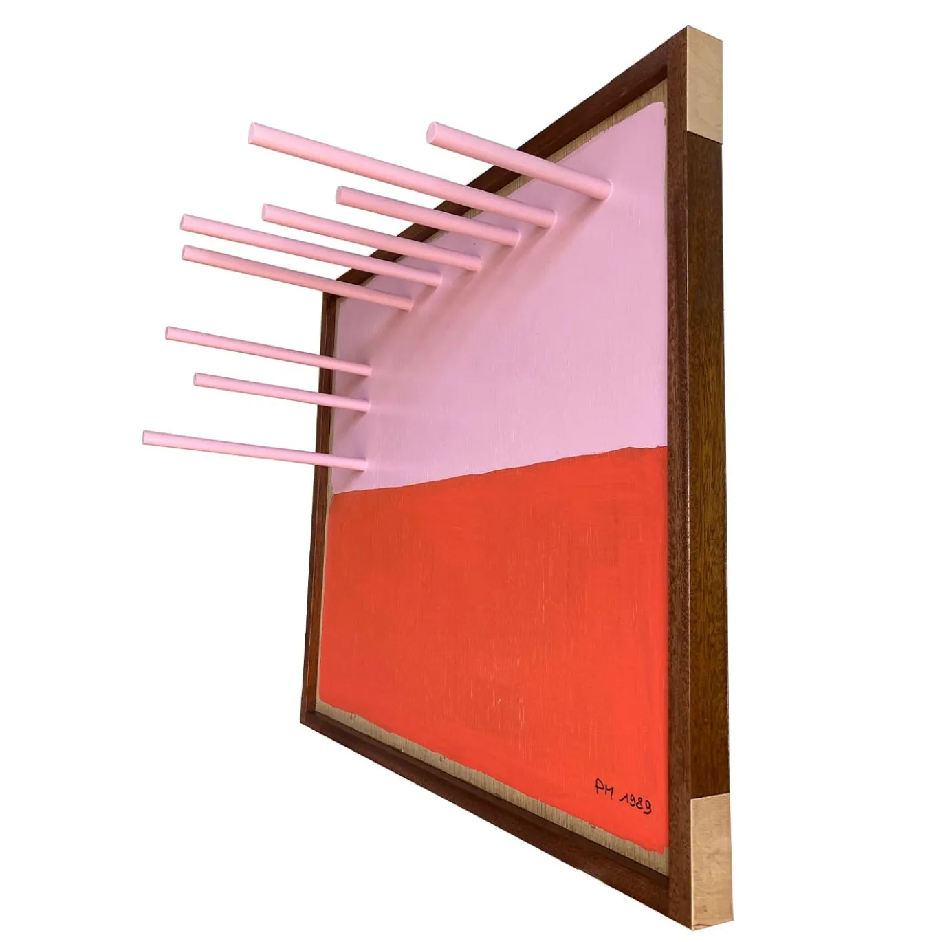 Porta Borse A Rosa e Corallo in legno di Pietro Meccani