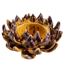 Portacandela per tea light Cynara a forma di carciofo in ceramica smaltata