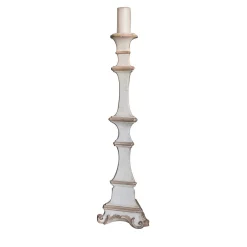 Portacandele di Gubbio in legno bianco
