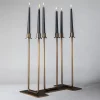 Portacandele doppio Gemini in ottone bronzato