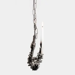 Portacandele Fisherman Hook in metallo argentato
