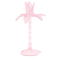 Portacandele grande in vetro soffiato rosa Las Palmas