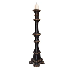 Portacandele Gubbio in legno nero