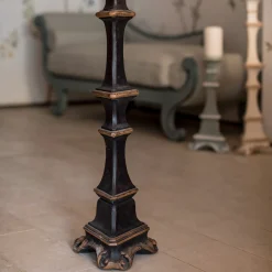 Portacandele Gubbio in legno nero
