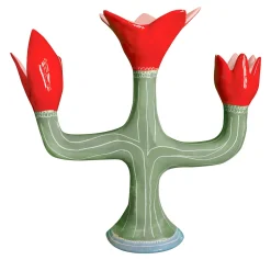 Portacandele in ceramica multicolore Linfa