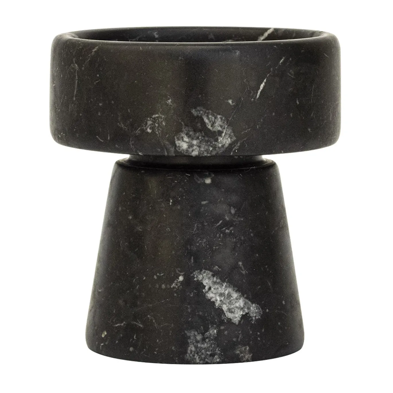 Portacandele in marmo nero Marquina