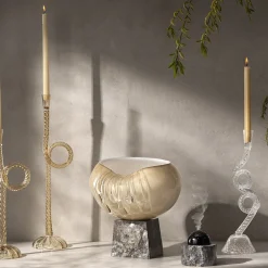Portacandele in vetro di Murano veneziano a nodo di champagne