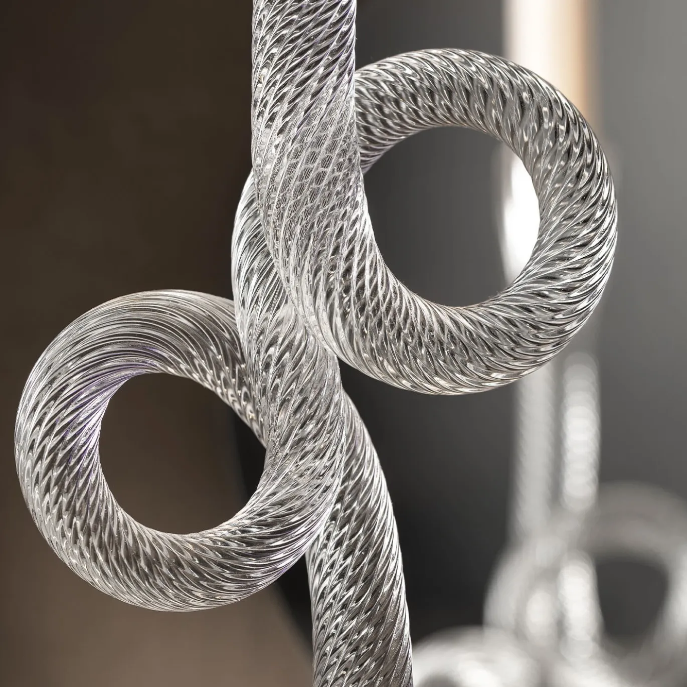 Portacandele in vetro di Murano Venetian Double Knot trasparente