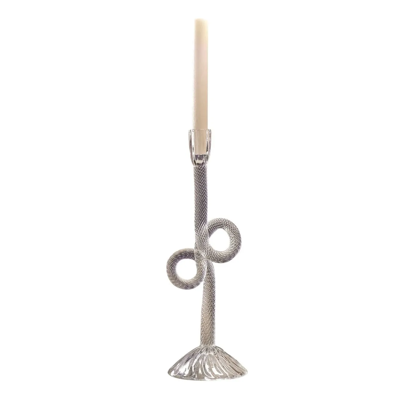 Portacandele in vetro di Murano Venetian Double Knot trasparente